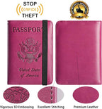 Passport Holder Cover Wallet Travel Essentials RFID Blocking Leather Card Case International Must Haves Travel Accessories for Women Men(101#Purple)