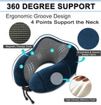 urnexttour Travel Pillow and Blanket Set Neck Pillows Travel Essentials with Sleep Mask for Airplane Car Memory Foam Blue
