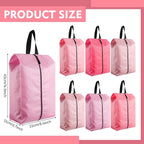 6 Pcs Travel Shoe Bags with Zipper Nylon Portable Waterproof Suitcase Shoe Organizer Packing for Golf(L,Pink)