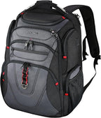 KROSER TSA Friendly Travel Laptop Backpack 17.3 inch XXXL Gaming Backpack Water-Repellent College Daypack Business Backpack with RFID Pockets & USB Port for Men/Women-Black/Grey