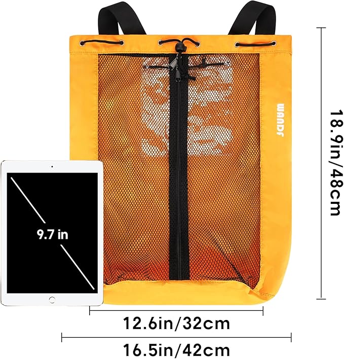 WANDF Swim Bag Mesh Drawstring Backpack Beach Backpack for Swimming, Gym, and Workout Gear