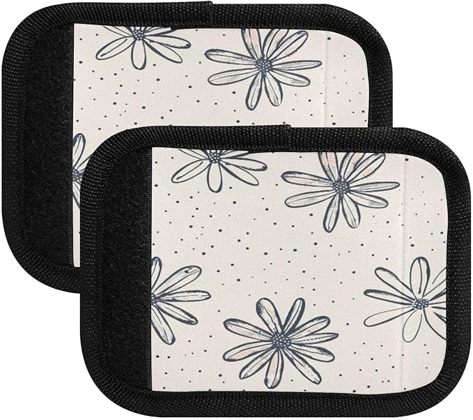 Qilmy Fresh Style Floral Fragments Luggage Handle Wrap 2Pack Luggage Identifiers Tag Comfort Handle Grips Cover for Stroller Suitcase Bag Airplane Travel Accessories1580