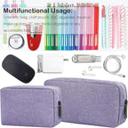 CAAORDKSO Small Cable Organizer Bag, Charger Organizer Case Pouch Travel Bag, Waterproof Electronics Accessories Case for USB, Cable, Cord, Charger, Phone, Power Bank, Earphone (Small-Purple)