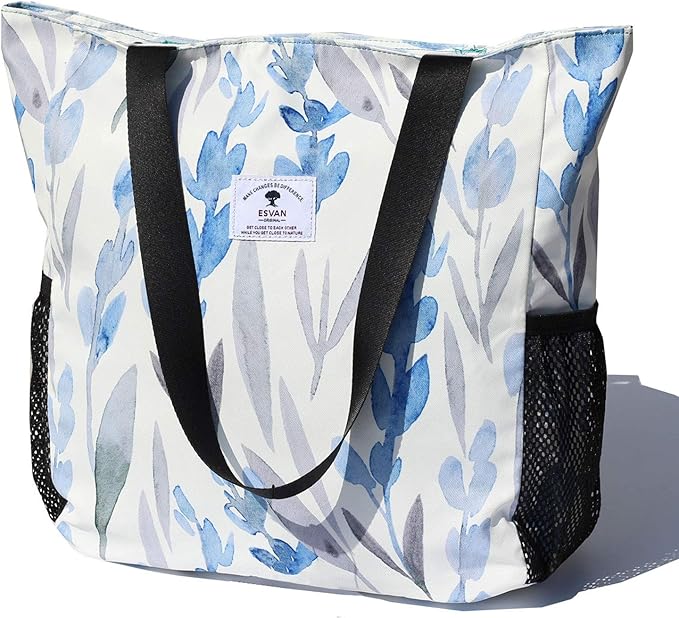 Original Floral Water Resistant Large Tote Bag Shoulder Bag for Gym Beach Travel Daily Bags Upgraded