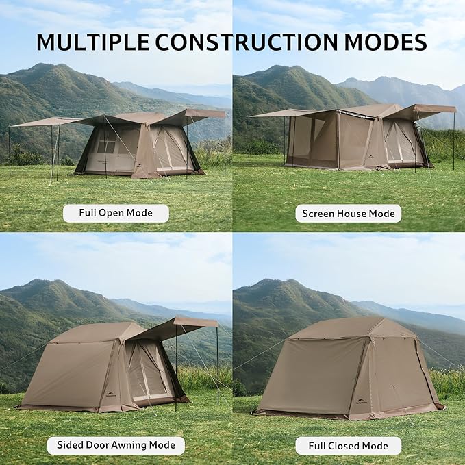 Naturehike Village Instant Tent, Camping Tent with Full Rainfly, Waterproof Large Cabin Tents for Car Camping