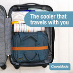 CleverMade Pacifica Collapsible Cooler Bag – Small Portable Cooler Bag for Travel, Foldable Insulated Cooler for Beach, Picnic & Road Trips, Holds Up to 18 Cans, Leakproof Soft Carry Cooler - Ocean