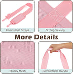 Fammart Mesh Beach Bag, Large Beach Tote with Zipper Pocket, Toys Pool Bag for Family Travel Vacation Cruise Essentials