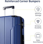 2 Piece Luggage Set, Hardside Suitcase with Spinner Wheels, TSA Lock & Expandable Hard Shell, Carry on and Checked Luggage for Travel, Maletas de Viaje for Men & Women (Blue, 20+28Inch)