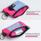 CHENSPRX Minimalist RFID Blocking Small Wallet with ID Window,WaterResistant Zip Id Case Wallet with Lanyard Keychain for Cards,Cash,Travel,Women,Men