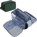ZEEMO Travel Toiletry Bag for Men, Large Water-Resistant Double-Sided Full-Open Dopp Kit, Versatile Organizer for Shower and Hygiene Accessories, Bathroom Essentials, Cosmetics, Green
