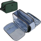 ZEEMO Travel Toiletry Bag for Men, Large Water-Resistant Double-Sided Full-Open Dopp Kit, Versatile Organizer for Shower and Hygiene Accessories, Bathroom Essentials, Cosmetics, Green