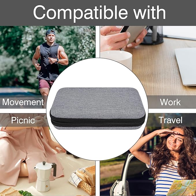 Solar Power Bank Carrying Case - Portable Hard Travel Storage Box for Solar Chargers, Compatible with Rasbes 38800mAh, Durecopow 20000mAh (Silver)
