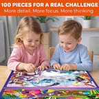 QUOKKA Magnetic Puzzles for Kids Ages 4-6 – 100 PCS Magnetic Puzzle Book for Toddlers 3-5 – 2 Puzzles & 2 Spot The Difference Maps – Search & Find Travel Games – Activity Book Bugs & Polar Animals
