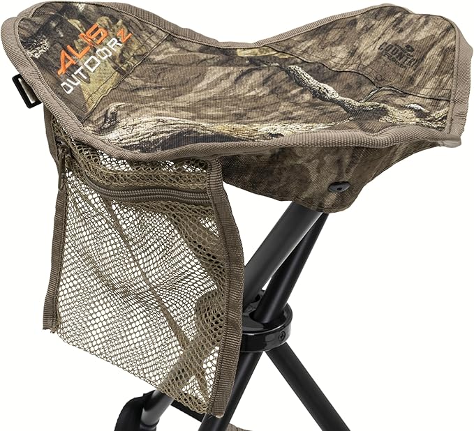 ALPS OutdoorZ Lightweight Packable Blind Chair Tri-Leg Stool – Portable Hunting Seat in Mossy Oak Country Roots with Steel Frame, Compact Fold Design for Waterfowl, Upland & Field Hunting