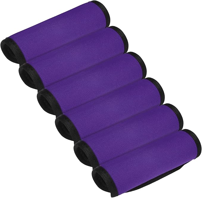 Luggage Handle Wrap [6PCS] - Neoprene Luggage Identifiers Use for Suitcases & Carry on & Travel Accessories - [Purple-6IN/15CM] Comfort Grip Handle Cover