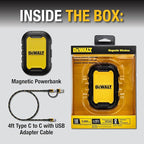 DEWALT Magnetic Power Bank 5,000mAh and 49.5W USB & USB C Wall Charger, Power Delivery