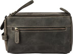 KomalC Premium Buffalo Leather Toiletry Bag for Men & Women With Water resistant Lining, Grooming Travel Pouch, Unisex Wash Bag for Toiletries, Gifts for Men and Women