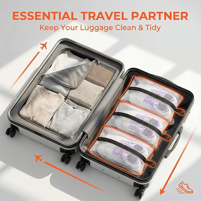 12 Pcs Shoe Bags for Travel, Waterproof Travel Shoe Bag with Zipper & Handle Portable Shoe Storage Bag Portable Boots Organizer for Men Women