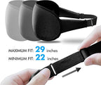 Sleep Eye Mask for Men Women, Sleeping Mask for Side Sleeper, Travel Blackout Night Blindfold Eye Shade Cover with Adjustable Strap (Ebony)