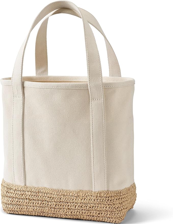 Lands' End Open Top Canvas Tote Bag