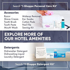 H2O Therapy Hotel Soaps & Toiletries Bulk Set | 1-Shoppe Amenities Kit | 0.85oz Shampoo & Conditioner, Body Wash, Lotion, 1oz Bar Soap | Travel Size | 300 Pieces