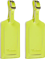Travelambo Luggage Tags for Suitcases PU Leather Travel Tags Bag Tags Privacy Protection Travel Essentials