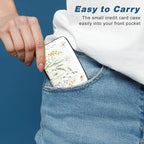 Credit Card Holder, Mini Aluminum Card Wallet RFID Blocking Slim Metal Hard Card Case for Women Men, Butterfly Flowers