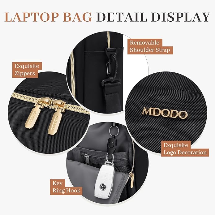 Laptop Bag for Women 15.6Inch Work Tote Computer Briefcase Waterproof Handbag Shoulder Teacher Office Crossbody Purse