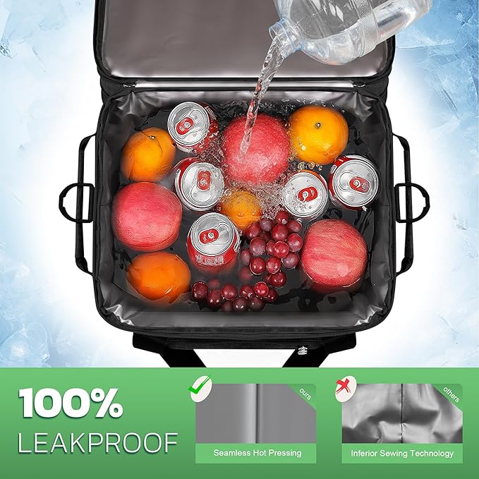 MIYCOO Cooler Bag Double Deck - 60 Can Leakproof Insulated Portable Soft Lunch Cooler, Extra Large Expandable Ice Chest Cooler for Beach, Picnic, Camping, Shopping