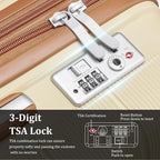 4 Piece Luggage Set, Hardside Expandable Lightweight Suitcase with 360° Mute Spinner Wheels Luggage Sets, TSA Lock, 14/20/24/28 Inch Travel Luggage for Men, Women and Girls (Apricot Cream 2)