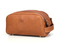 10" Premium Leather Toiletry Travel Pouch With Waterproof Lining | King-Size Handcrafted Vintage Dopp kit By Aaron Leather Goods (Buckthrown Brown)