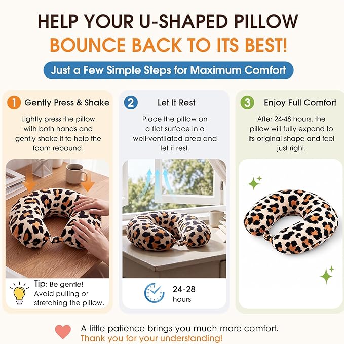 HunnmingRe 5 Pcs Travel Pillow and Blanket Set, 5 in 1 Travel Airplane Compact Includes 40 x 60 Inch Throw Blanket Eye Mask Neck Pillow Earplug and Bag Gifts for Travelers Women(Leopard Print,Brown)