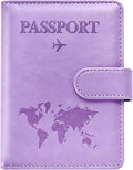 Eoehro Passport Holder for Travel Essentials, Passport Wallet Cover Case for Travel Must Haves Accessories,Passport Book Holders for Women and Men(Light Purple)