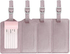 Luggage Tags, Leather Personalized Suitcase Tag Set Luggage id Tags Labels Travel Accessories