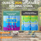 JAEMEYEM Collapsible Stool Chair, Upgraded Folding Stool for Adults Lightweight, Sturdy, Adjustable, Portable, Foldable Seat Sturdy Stools for Outdoor Camping Fishing Hiking Gardening BBQ