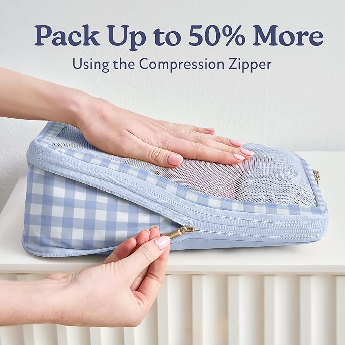 Vandel Space-Saving Compression Packing Cubes for Women, Men, 6-Pack Compressible Carry On Suit Case Organizer Luggage Packing Cubes for Travel Compression Organizer Bags for Luggage, Suitcase Cube