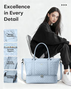 HOTOR Travel Duffel Bag - Weekender Bags for Women, Gym Tote Bags with Shoe Compartment, Carry On Overnight Bag with Toiletry Bag for Travel Essentials and Travel Accessories, Blue, 15.8"×18.1"×8.7"