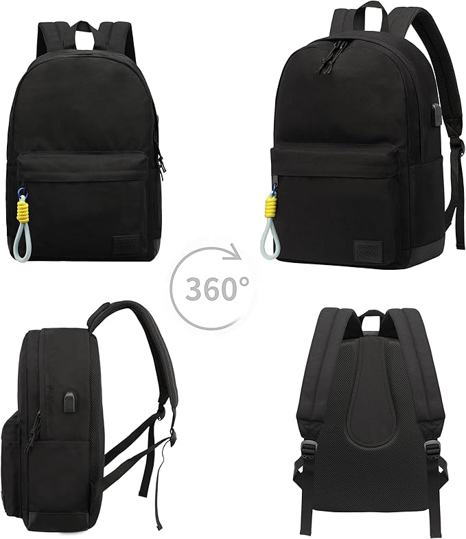 SUPACOOL Casual Laptop Backpack for Men and Women, Backpack for College, USB Charging Port, Lightweight Pack Back