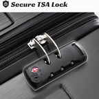 2 Piece Luggage Set, Hardside Suitcase with Spinner Wheels, TSA Lock & Expandable Hard Shell, Carry on and Checked Luggage for Travel, Maletas de Viaje for Men & Women (Black, 20+28Inch)