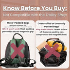 Trolley Strap Carryon Luggage Strap Over Suitcase Handle for Attaching Carryon Bag Travel Accessories TSA Approved Carry-On Add a Bag Belt Sleeve for A Tote Backpack Purse (Dark Brown)
