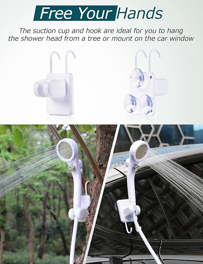 innhom Portable Shower Camping Shower Outdoor Camp Shower Pump, Electric Rechargeable Portable Camping Shower, Powered by Rechargeable Battery