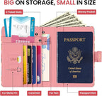 Passport Holder for Travel Essentials, RFID Blocking Leather Cover Wallet with Magnetic Closure, Aesthetic & Cute Passport Book Case for Women and Men - Garden