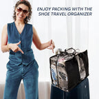 Shoe Travel Bag for 8 Pairs of Shoes - Travel Shoe Organizer - Portable Luggage Multiple Shoes Carrier Sneaker Bag - Shoe Storage Case