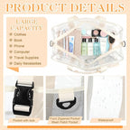 Abbylike Clear Bag Large Heavy Duty Tote for Stadium Events 20" Duffle Transparent Gym Bag for Sport Event Travel Makeup Work