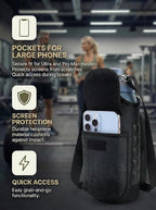 Magnetic Gym Tote Bag Holder for 18-40 oz Water Bottle,Neoprene Pouch with Phone Pocket,Men Women Workout Accessories