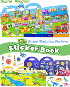 Walenced Reusable Sticker Book for Toddlers, Stickers for Kids, Toddler Sticker Book, Toddler Craft Activities, Toddler Travel Toys Boy Girl Birthday Gifts
