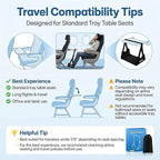 1 Pack Airplane Foot Hammock, No-Collapse Foot Hammock for Plane Travel, Thickened Bamboo Airplane Foot Rest, Adjustable Footrest for Office, Long Flight