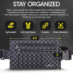 Luxury Travel Wallet – Hidden Money Belt, RFID-Blocking, Anti-Theft Passport Holder for Men & Women (Black Crest)