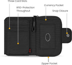 Sherpani Barcelona, Nylon Bifold Zipper Pocket Wallet for Women, Travel Bag, RFID Protection