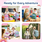 mommore Kids Backpack for Boys Girls 4-8 Kindergarten Elementary School Backpack with Lunch Box - 15” H Fit Folder